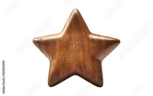 Wooden Star on Transparent Background photo