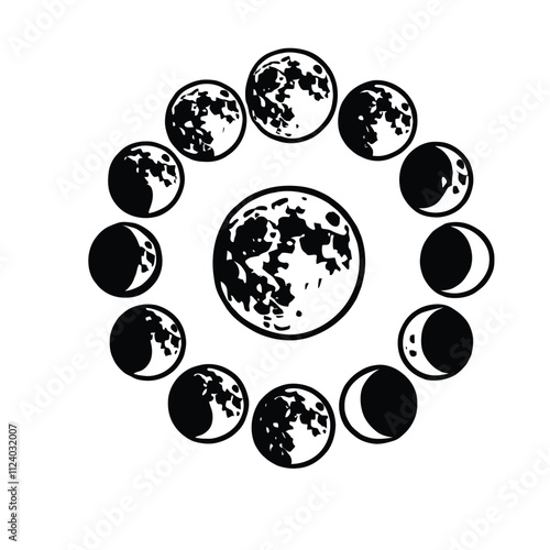 Moon Phases Silhouette