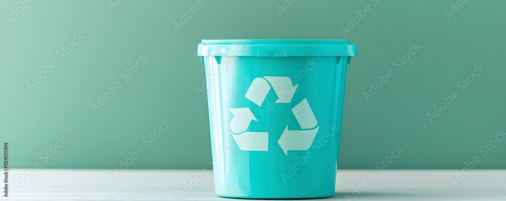 Recycling Bin on Green Background Recycling Bin on Green Background