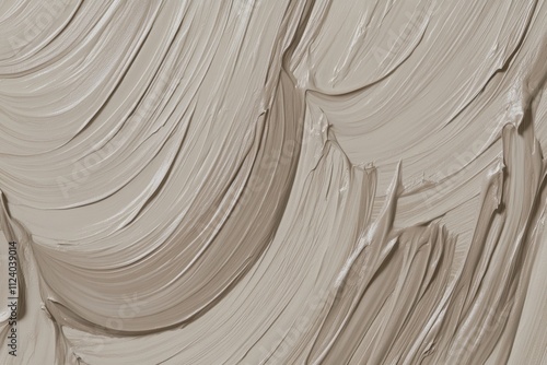 Paint texture showing smooth swirls of beige and taupe on canvas with varying shades for artistic effect photo