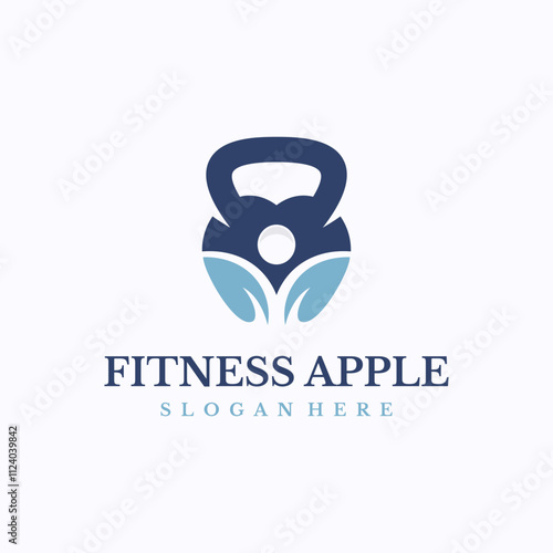 Fitness Apple logo design template. Body power source concept. Creative vector symbol.