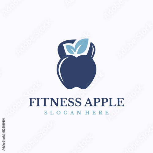 Fitness Apple logo design template. Body natural supplement concept. Creative vector symbol.