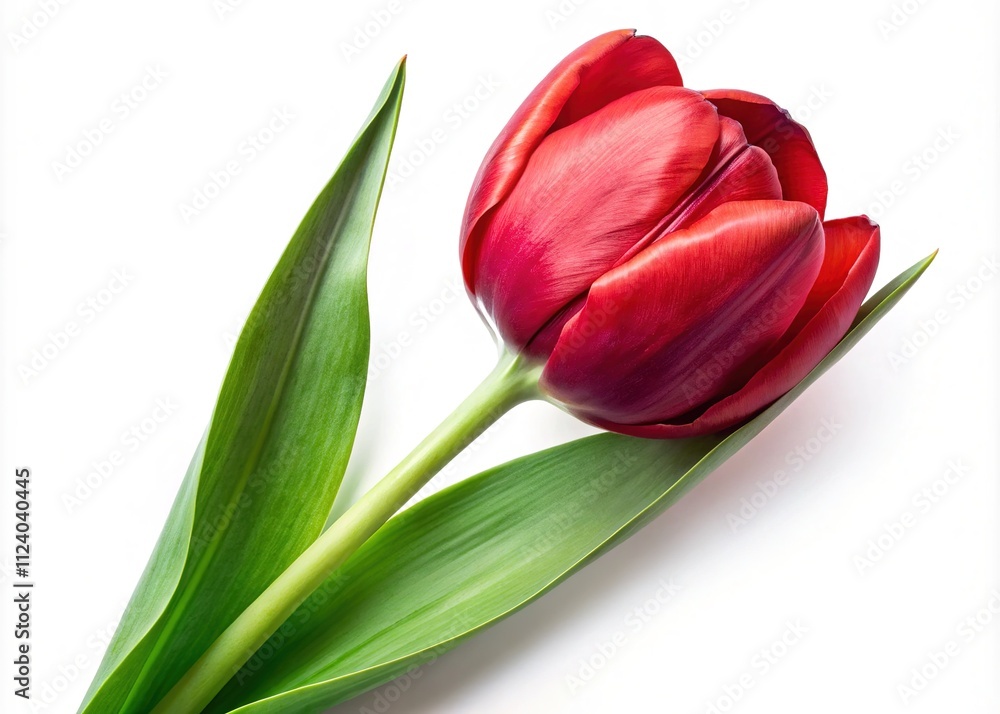 Fototapeta premium Red Tulip Opening - Minimalist Floral Photography
