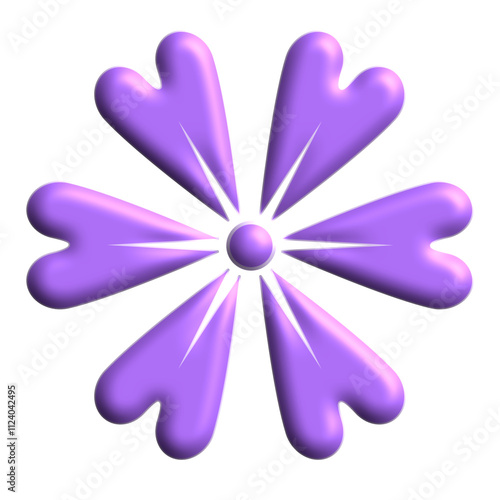 3D Violet Flower
