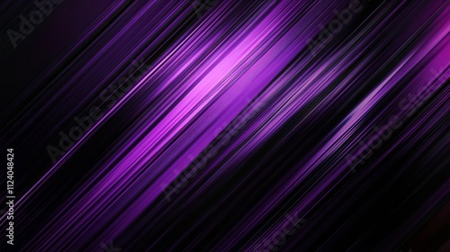 Obraz na płótnie Abstract elegant purple and black diagonal striped background with subtle gradient highlights, evoking a dark, futuristic, cyberpunk-inspired aesthetic w salonie
