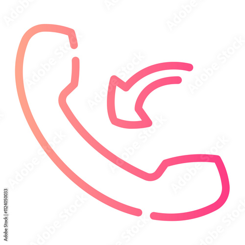 incoming call Line Gradient Icon