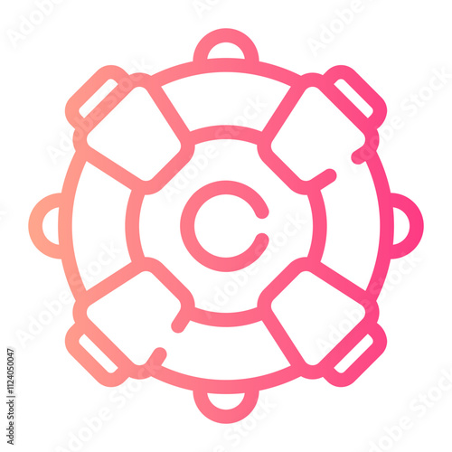 lifesaver Line Gradient Icon