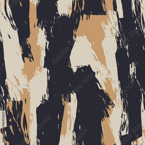 Neutral Colour Abstract Brush Strokes Seamless Pattern Design
