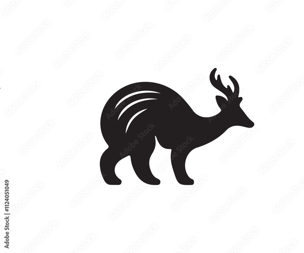 Fototapeta premium deer silhouette isolated on white