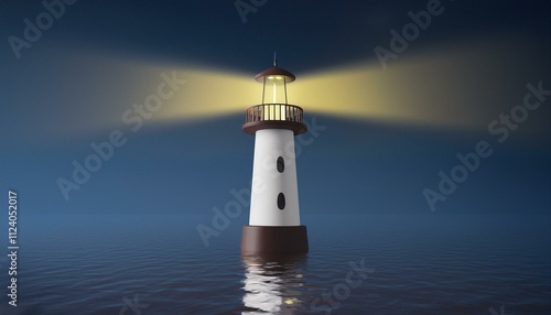 Wallpaper Mural The concept of happiness and new beginnings: Radiant lighthouse guiding ships at night, hope and direction for new journeys. Torontodigital.ca