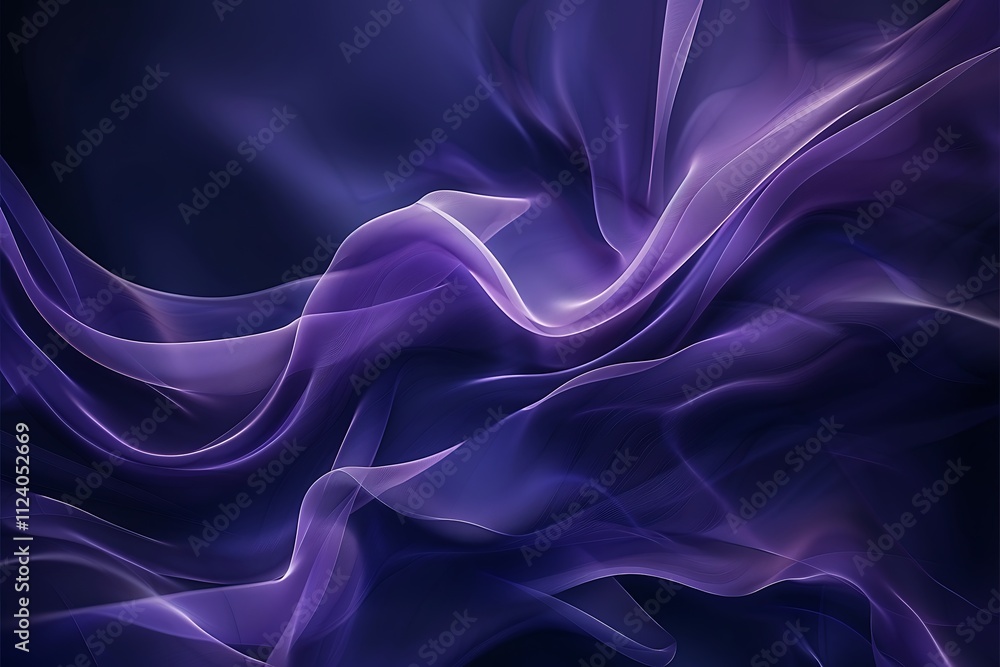 Obraz premium Abstract Purple Waves Flowing Design