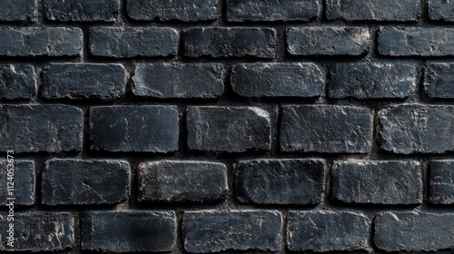 Dark, textured brick wall background. Ideal for grunge, industrial, or gothic designs. photo