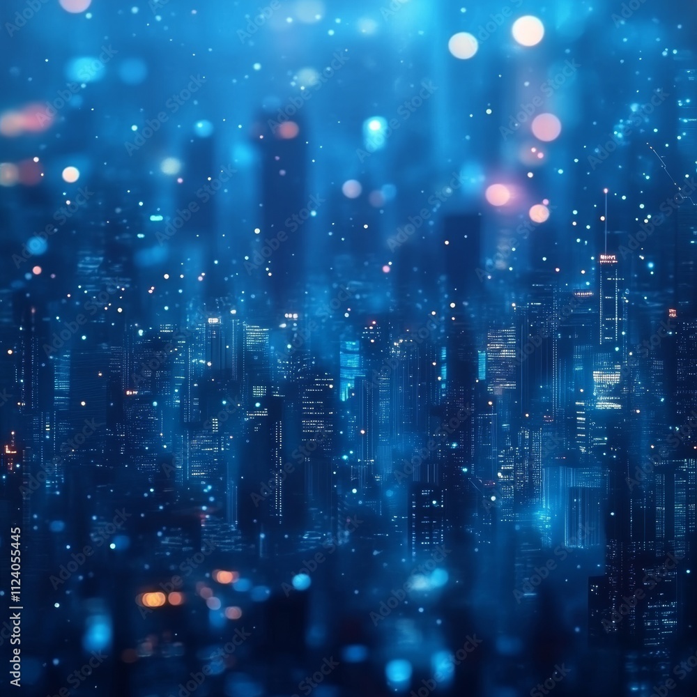 Obraz premium Futuristic Cityscape at Night