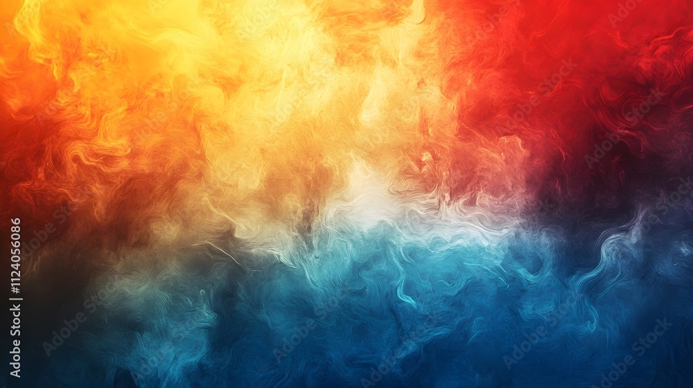 Fototapeta premium Abstract Swirling Colorscape Red Orange Yellow Blue