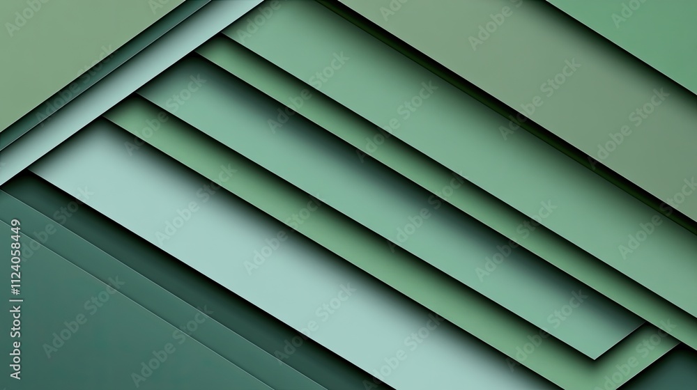 Obraz premium Abstract Green Geometric Layers with Soft Gradient and Texture