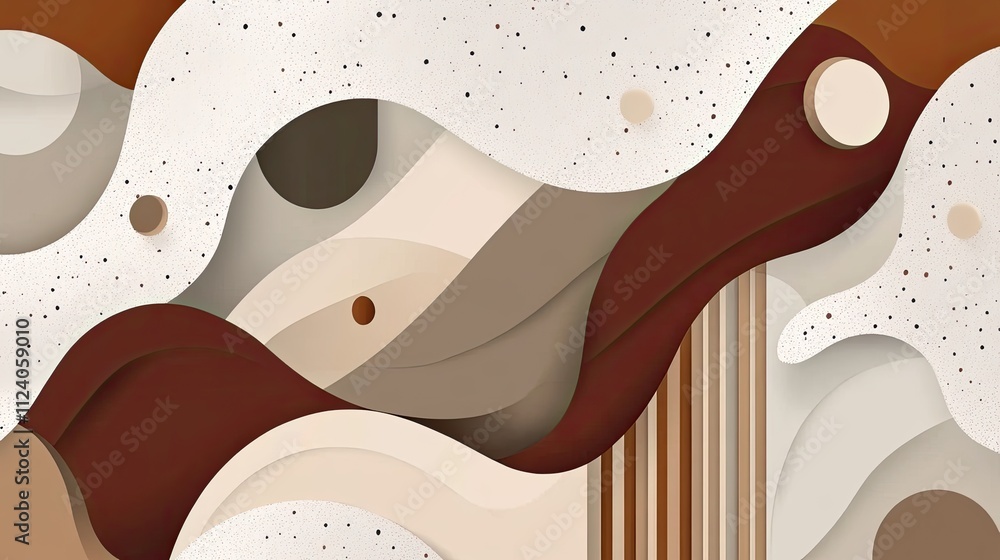 Fototapeta premium Abstract Waves in Earthy Tones with Textured Background Elements