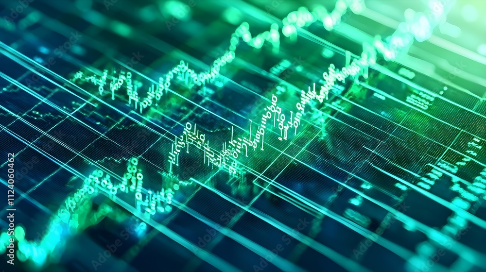 Fototapeta premium Futuristic Stock Market Data, Abstract Finance - Abstract visuals
