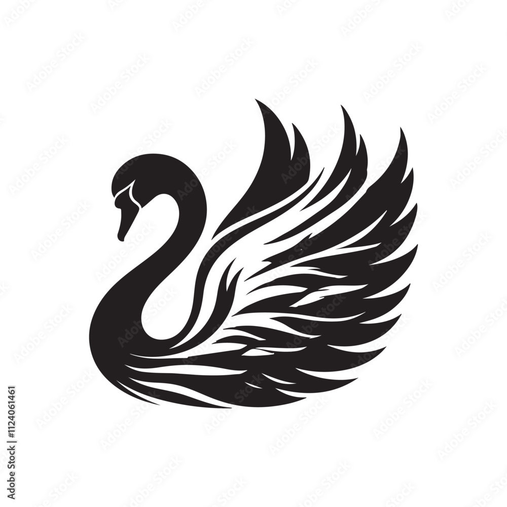 Obraz premium black and white swan