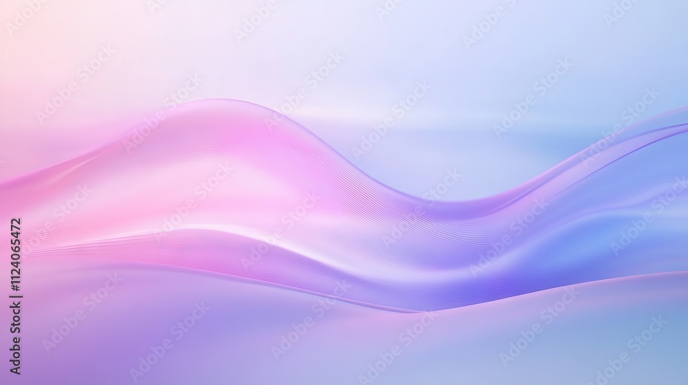 Obraz premium Delicate pastel gradient background blending soft purple, pink, and blue tones with gently defocused, flowing lines