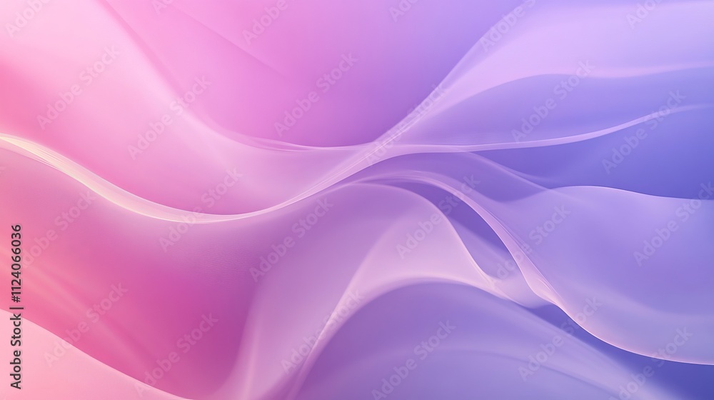 Obraz premium Delicate pastel gradient background blending soft purple, pink, and blue tones with gently defocused, flowing lines