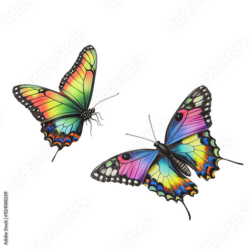 set of butterflies
