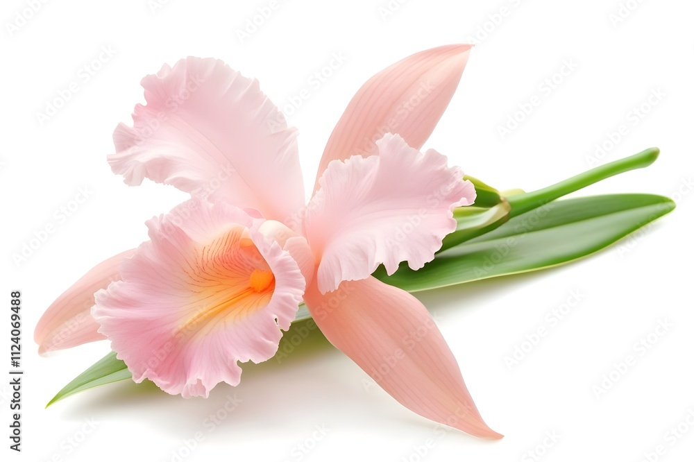 Fototapeta premium Cattleya Orchid Isolated on White Background.