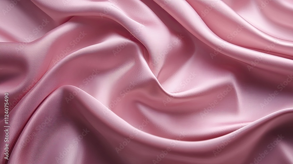 Obraz premium Soft Pink Satin Fabric Draped Elegantly in Luxurious Waves