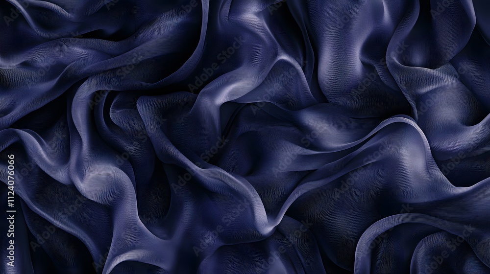 Fototapeta premium Deep Blue Draped Fabric Abstract Texture