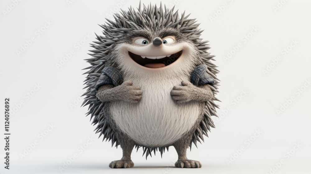 A cheerful cartoon hedgehog character with a friendly smile and spiky fur. A cheerful cartoon hedgehog character with a friendly smile and spiky fur.
