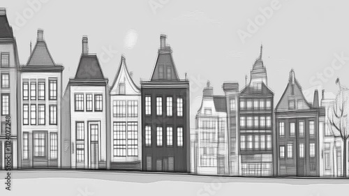 通り過ぎる白黒の街並み