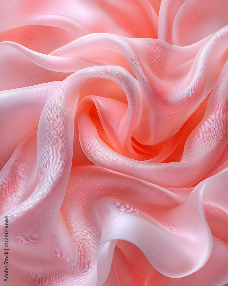 Pink Silk Fabric Drapes Swirl Softly, Elegant Texture Background Pink Silk Fabric Drapes Swirl Softly, Elegant Texture Background