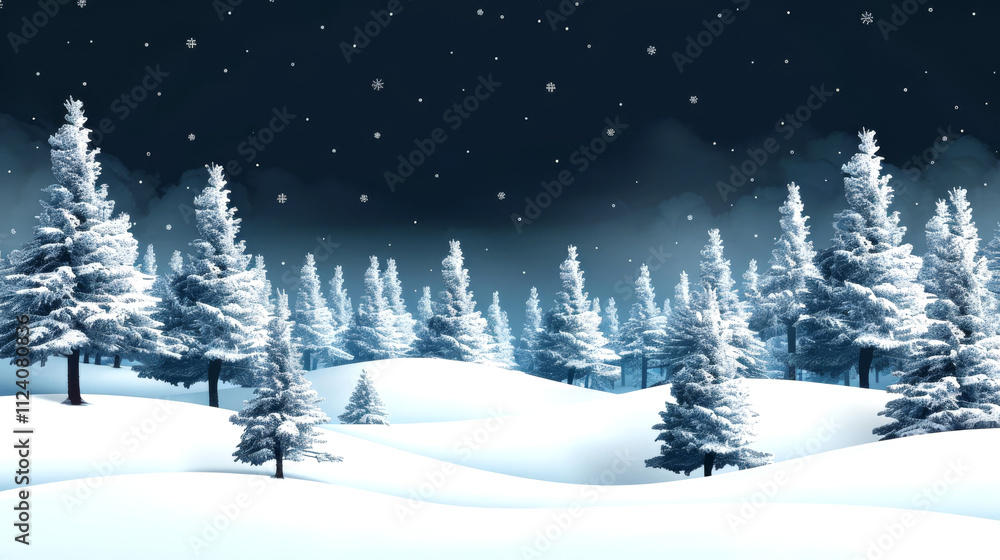 Obraz premium winter landscape with forest