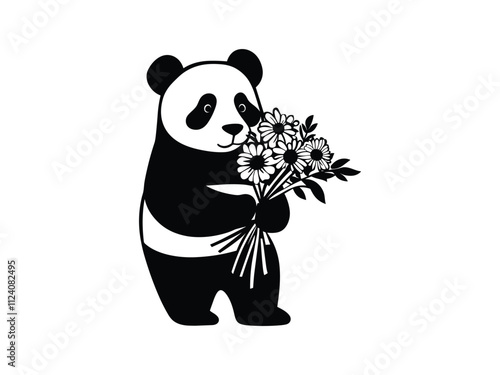 Mother’s Day Panda Silhouette, Best Mom Creative Vector