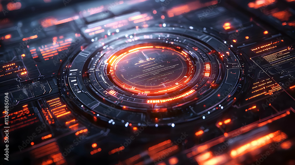 Futuristic Interface: Glowing Circuits & Digital Data Streams Futuristic Interface: Glowing Circuits & Digital Data Streams