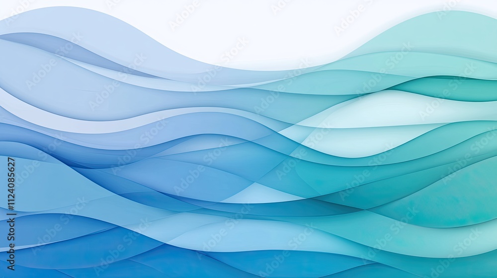 Fototapeta premium Gentle Blue Waves Flowing in Soft Abstract Design for Background