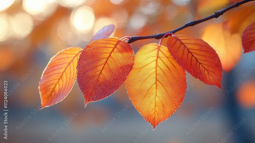 Vibrant autumn leaves glowing in the sunlight, showcasing nature's beauty. Vibrant autumn leaves glowing in the sunlight, showcasing nature's beauty.