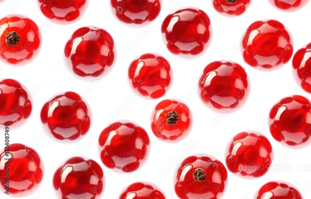 A collection of shiny red berries on a white background, showcasing their vibrant color. A collection of shiny red berries on a white background, showcasing their vibrant color.