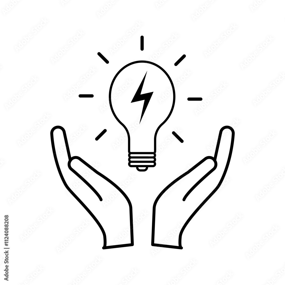 lamp and hand icon . vector illustration, pictogram isolated on white background. color editable lamp and hand icon . vector illustration, pictogram isolated on white background. color editable