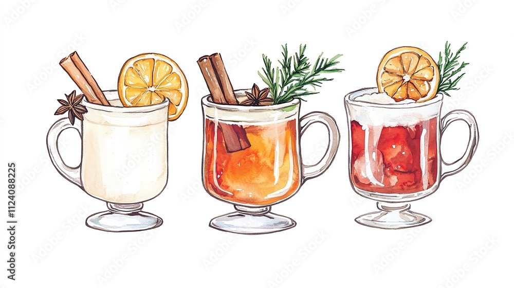 Colorful cocktails with fresh ingredients and garnishes, isolated on white background. Colorful cocktails with fresh ingredients and garnishes, isolated on white background.