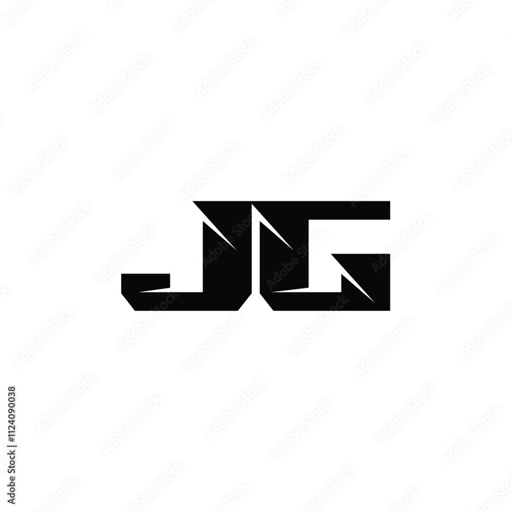 Obraz premium JG monogram logo design letter text name symbol monochrome logotype alphabet character simple logo