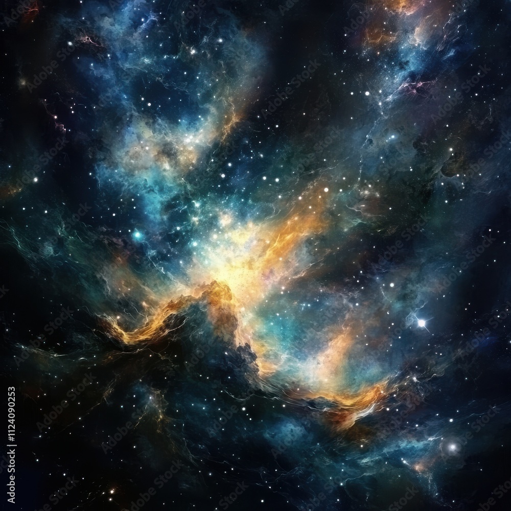 Vibrant nebula with cosmic dust and stars. Vibrant nebula with cosmic dust and stars.