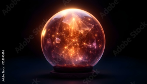 crystal, ball, glowing, aura, mystical, dark, background, isolated, magical, ethereal, mysterious, fantasy, sphere, enchanted, radiant, luminous, glass, orb, spiritual, witchcraft, fortune, divination photo