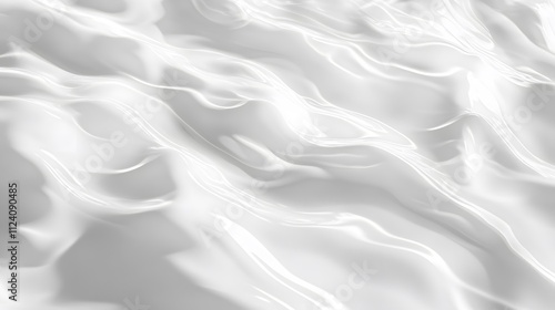 Abstract White Draped Fabric Smooth Surface Texture