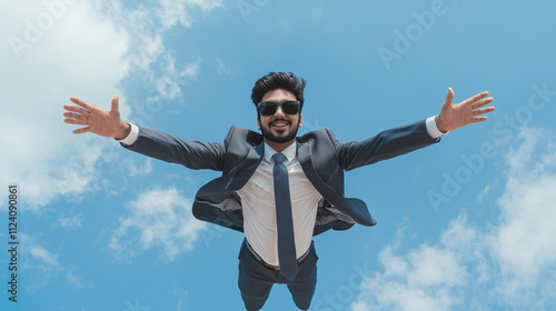 Businessman Soaring High: A...