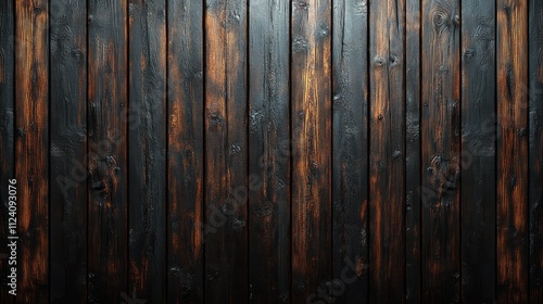 Dark wooden wall with a textured finish, ideal for backgrounds.
