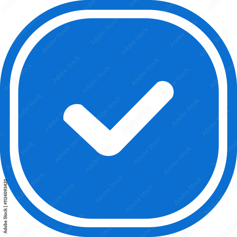 Blue Chek Mark Filed Icon Blue Chek Mark Filed Icon