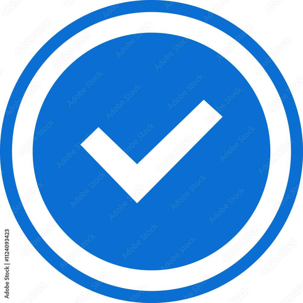 Blue Chek Mark Filed Icon Blue Chek Mark Filed Icon