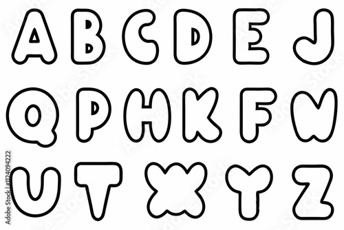 Alphabet and Numbers: Fun Fonts for Printable Designs | ABCs and 123s Vector Illustration