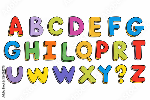 Alphabet and Numbers: Fun Fonts for Printable Designs | ABCs and 123s Vector Illustration