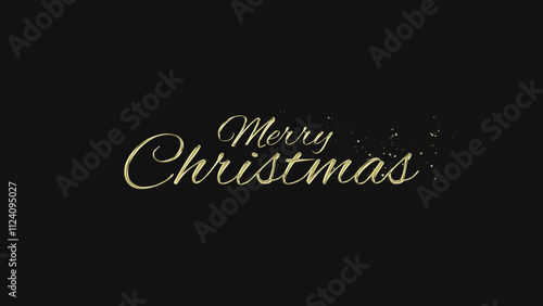 Merry Christmas gold lettering text typography on gray or black background golden text banner illustration great for wishing and celebrating Happy Merry Christmas with your loved ones